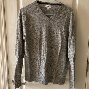 Old Navy Grey Speckled V-Neck Sweater